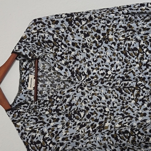 Zadig and Voltaire Tink Leo Crinkle Blouse with Lace Trim Size XS - Picture 5 of 10